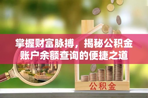 郾城掌握财富脉搏，揭秘公积金账户余额查询的便捷之道